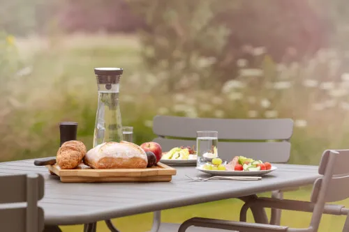 Gourmet breakfast spread outdoors at Roxburghe Hotel Golf & Spa for a luxurious experience.